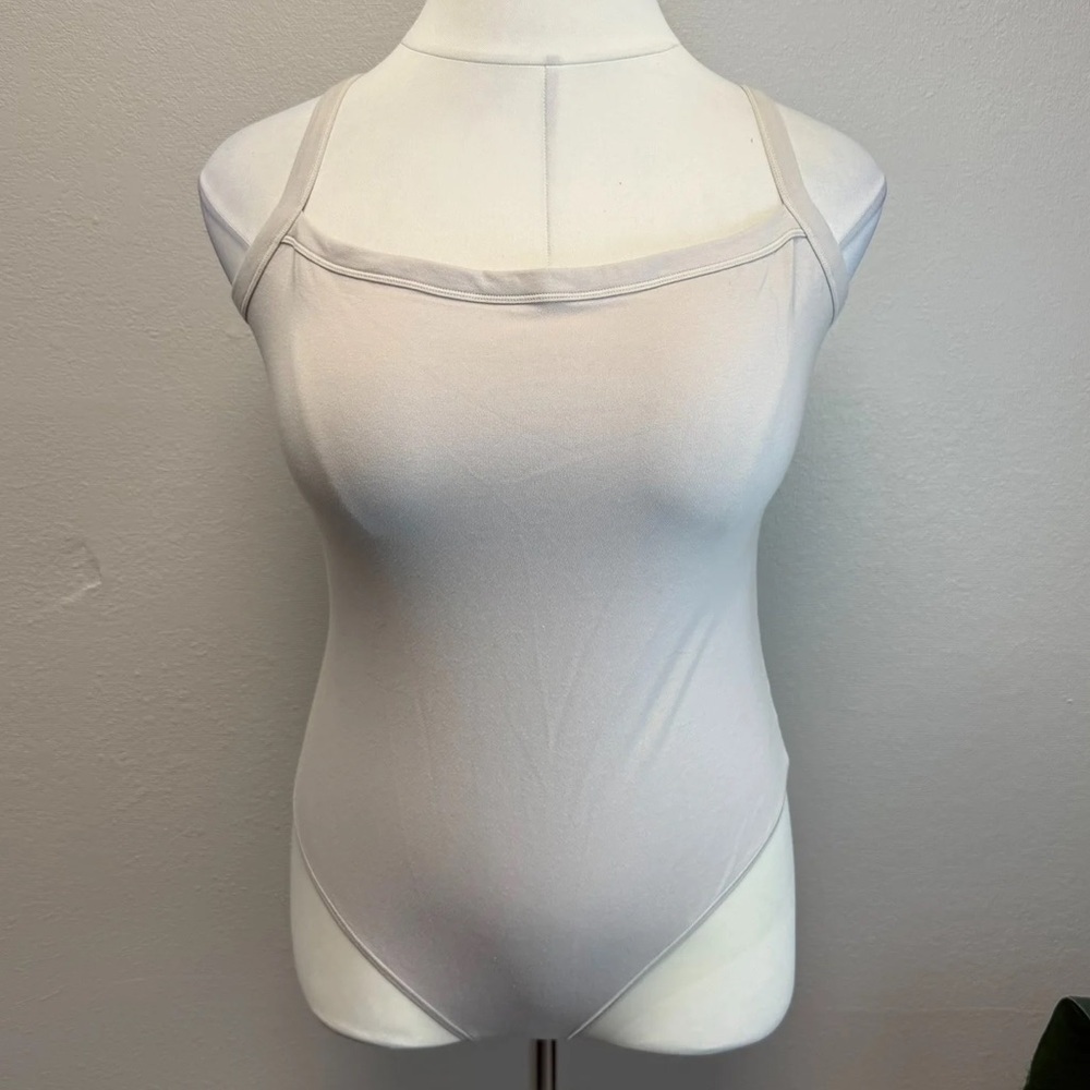 Skims Stone Cotton Jersey Scoop Neck Bodysuit - New - Size 2x